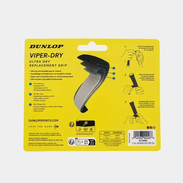 ATP VIPER-DRY REP GRIP BLK 1PC BLISTER - 2 ATP VIPER-DRY REP GRIP BLK 1PC BLISTER -