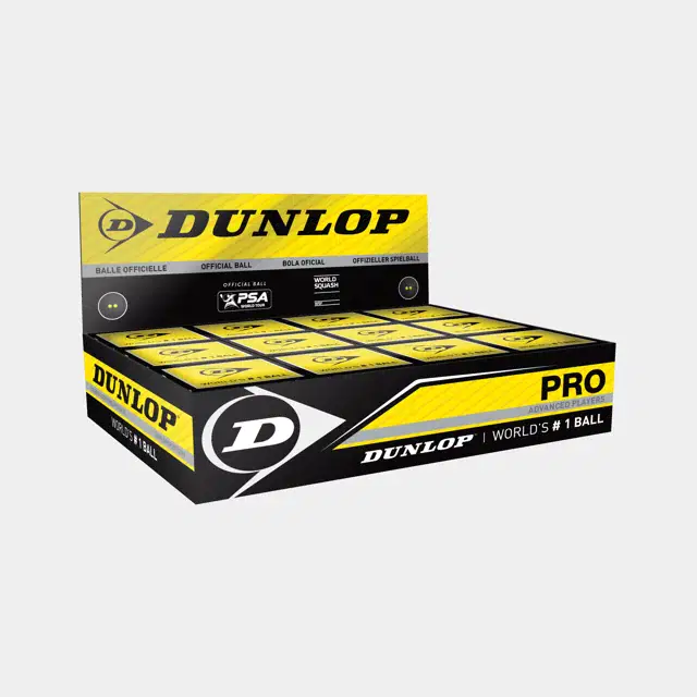 Pro Squash Ball 12pcs - double Yellow dot -